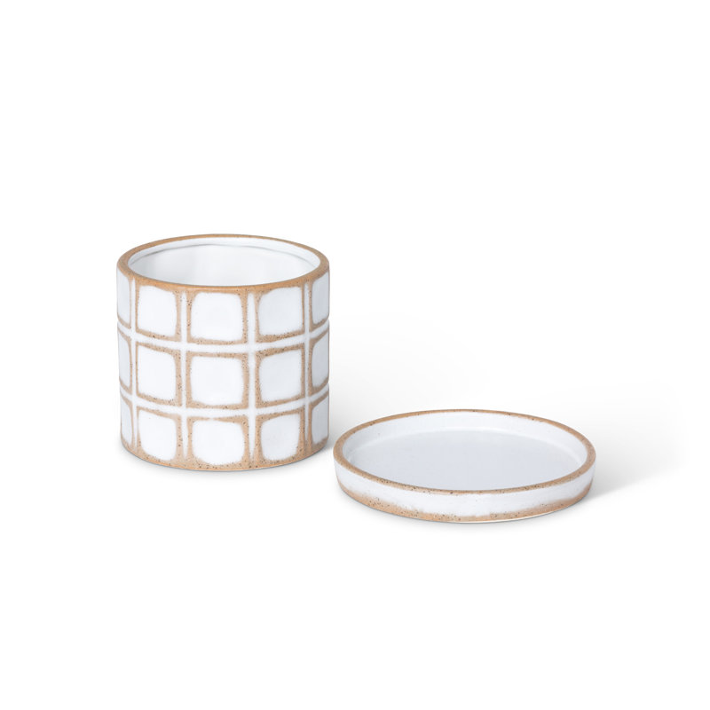 Pot en céramique avec soucoupe Harmony, H 5 po x l 6,25 po x P 6,25 po
