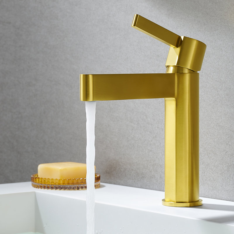 Stila Single Hole Single-Handle Bathroom Faucet , Brushed Gold