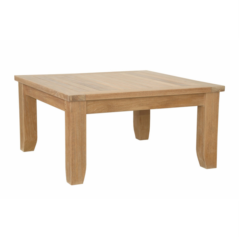 Luxe Outdoor Square Teak Coffee Table, 33" W x 33" L x 17" H