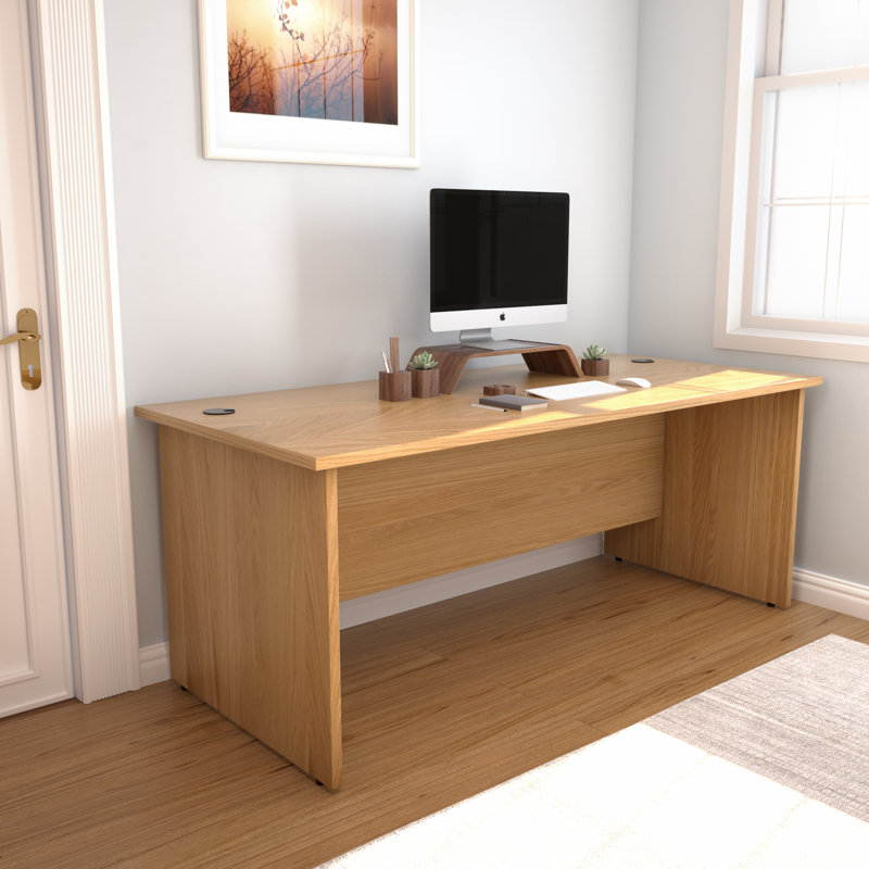 Buariki Desk Shell, Oak, 70cm H x160cm W x 80cm D