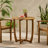 Rustic 27.5" Wood Table - For Outdoor Bistro With Slat Design Enhancing Look