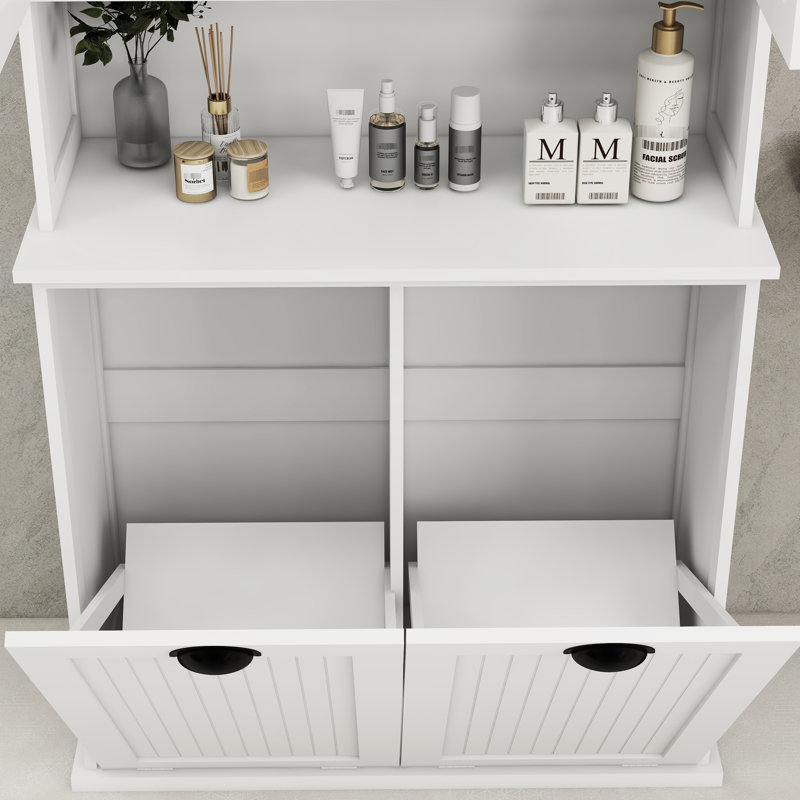 Armoire de buanderie avec peinture - blanc et tablettes réglables attrayantes pour optimiser l'espace, Blanc