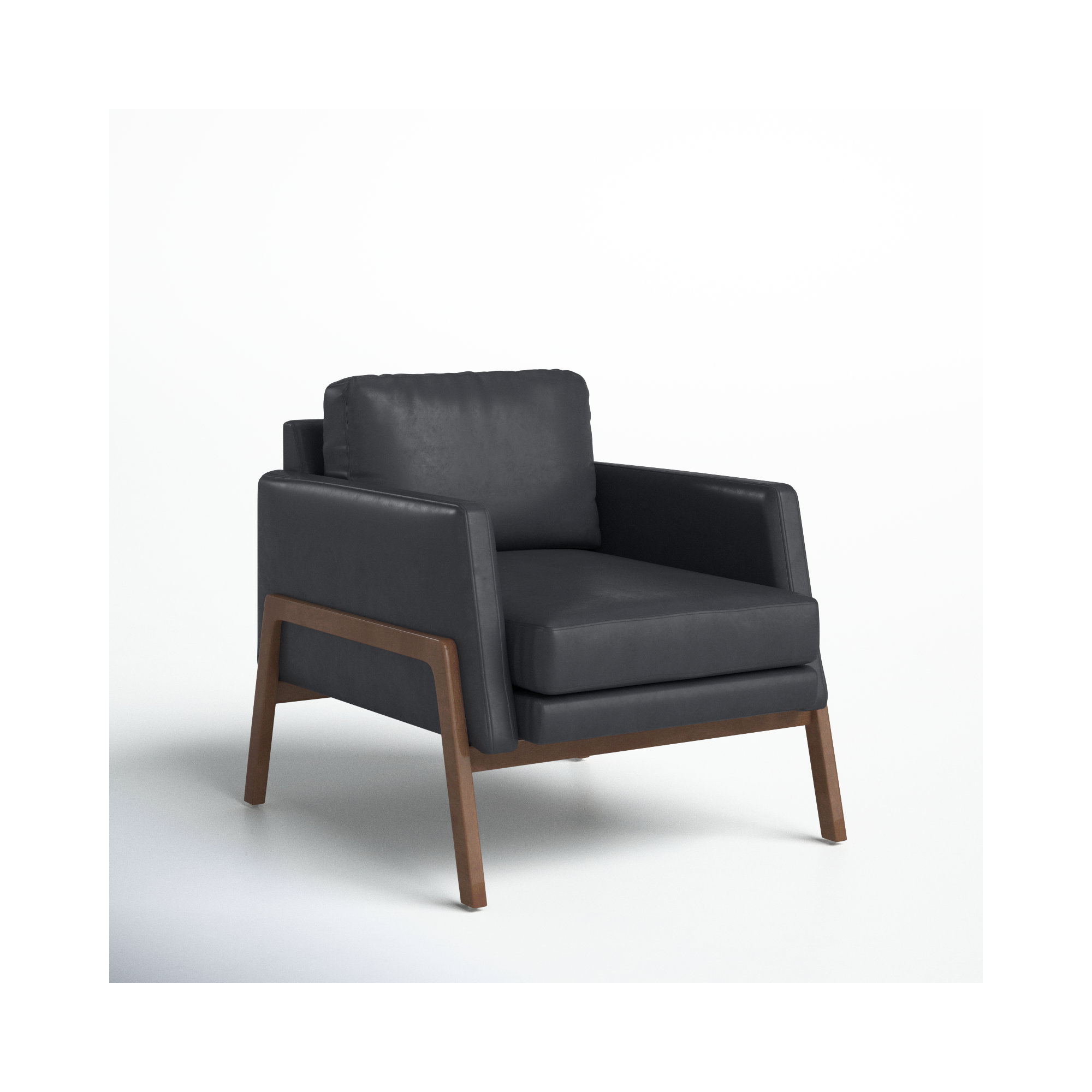 Bodie Genuine Leather Club Chair, Heirloom Black 