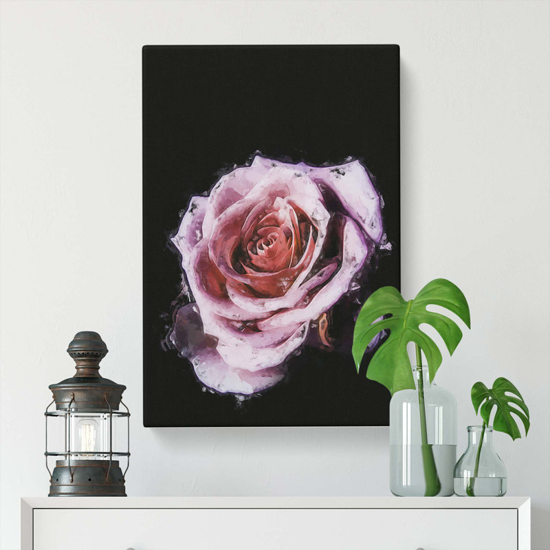 The Pale Purple Rose In Abstract - Wrapped Canvas Print, 50cm H x 35cm W x 3cm D