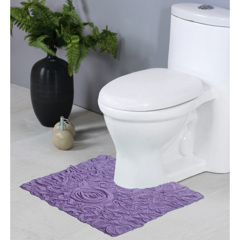 Schoenberger 100% Cotton Contour Bath Mat 20"x20", Purple
