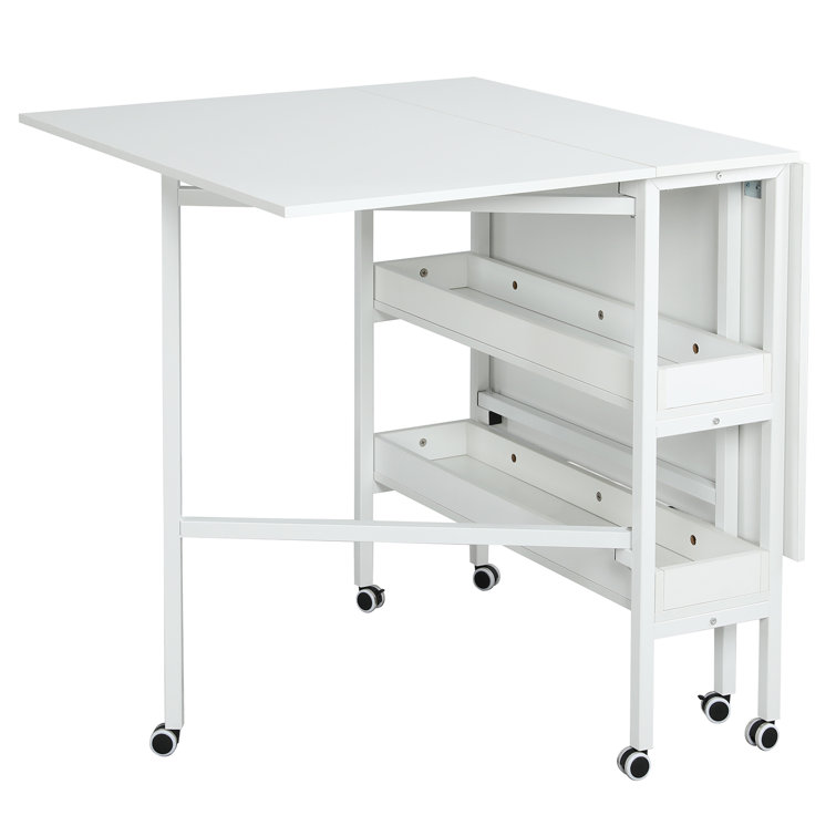45.9'' x 18.7'' Foldable Craft Table with Wheels Modern Simplicity