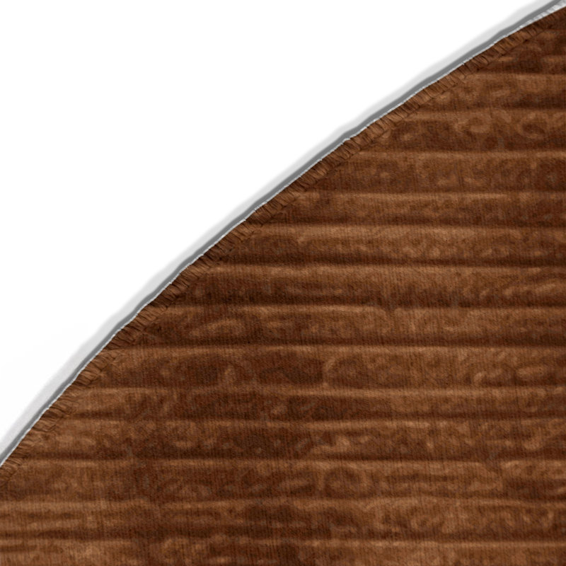Tapis brun uni d'intérieur et d'extérieur, Rond 5 pi
