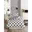 Ensemble de housse de couette en mélange de coton blanc / noir-22797604-22797611