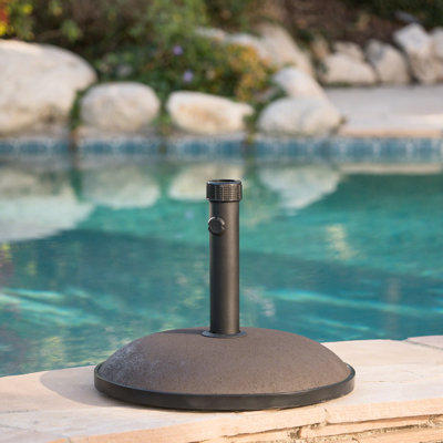 Socle de parasol en béton de 30 kg (66 lb), support stable pour parasol de 3 m (10 pieds), pied lourd brun, convient aux parasols de 3 m (10 pieds) en toute sécurité.