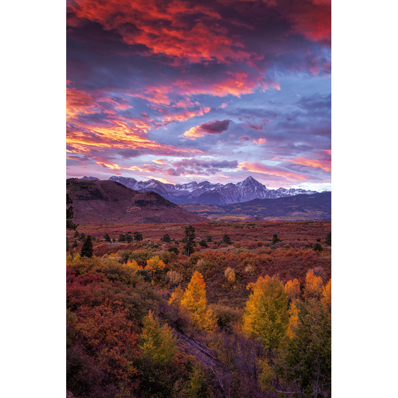 Fiery Mountain Sunrise by Andrewsoundarajan - Wrapped Canvas Print, 20cm H x 30cm W