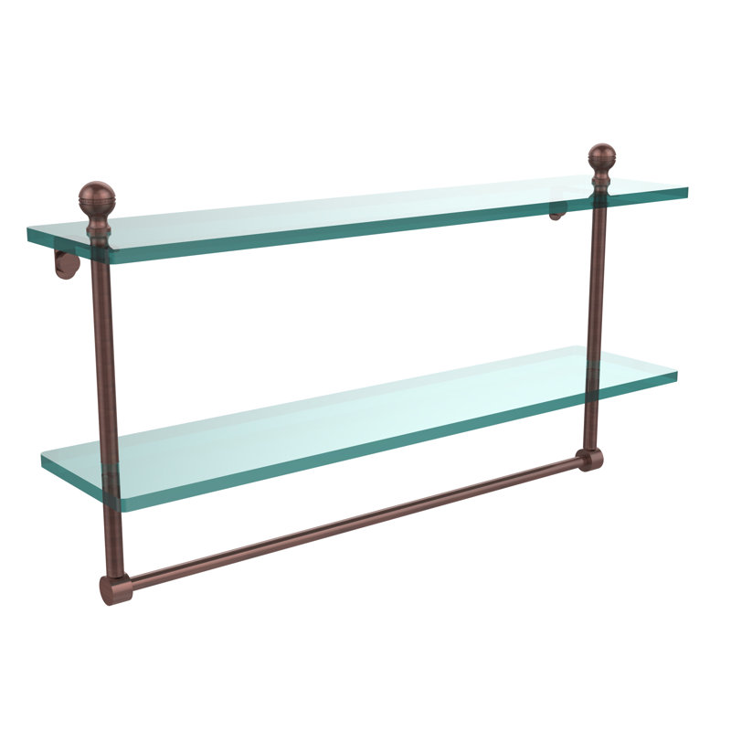 Morosini 2 Piece Tiered Shelf with Towel Bar, Antique Copper