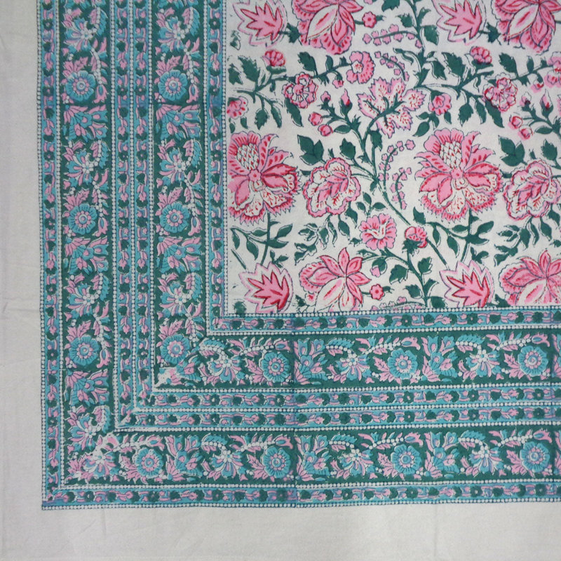 Rosaline Pink Floral tablecloth, 70" W x 108" L