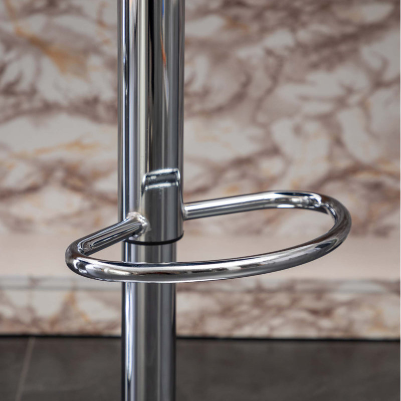 Annetra Velvet Upholstered Adjustable Swivel Barstool, Gray