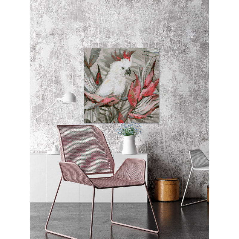 Cacatoès blanc III - reproduction sur toile, 40 po x 40 po