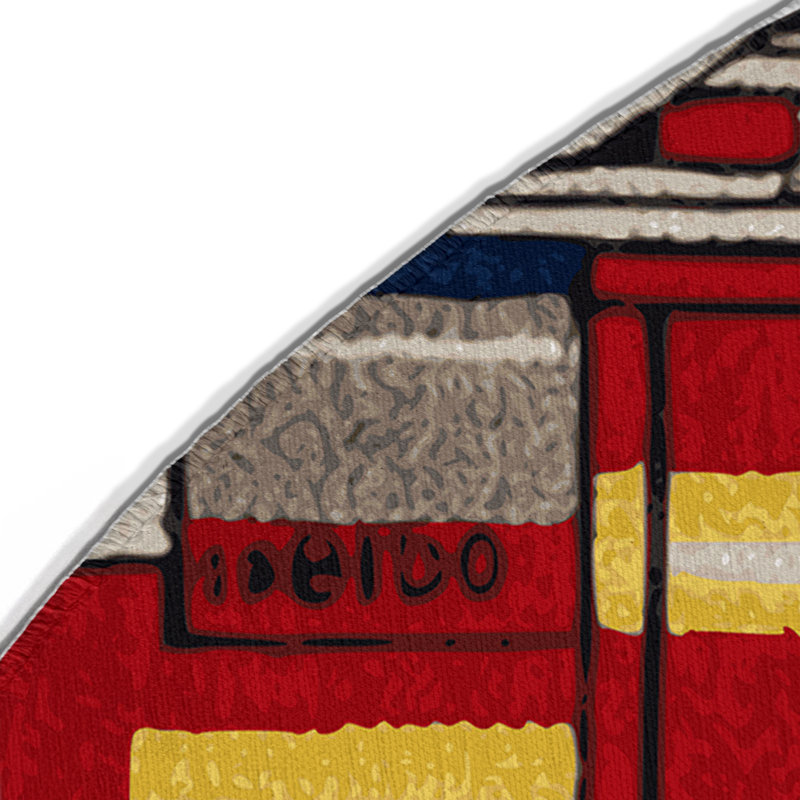 Tapis intérieur et extérieur brun Transport, Rond 5 pi