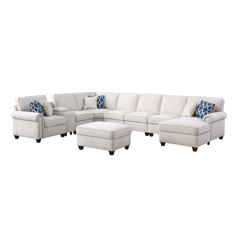 Canapé modulaire Bundrick, Chenille blanche
