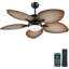 Ventilateur de plafond 44 "/ 52" à feuilles tropicales à intensité variable avec lumières DEL et télécommande-439240836-439240838