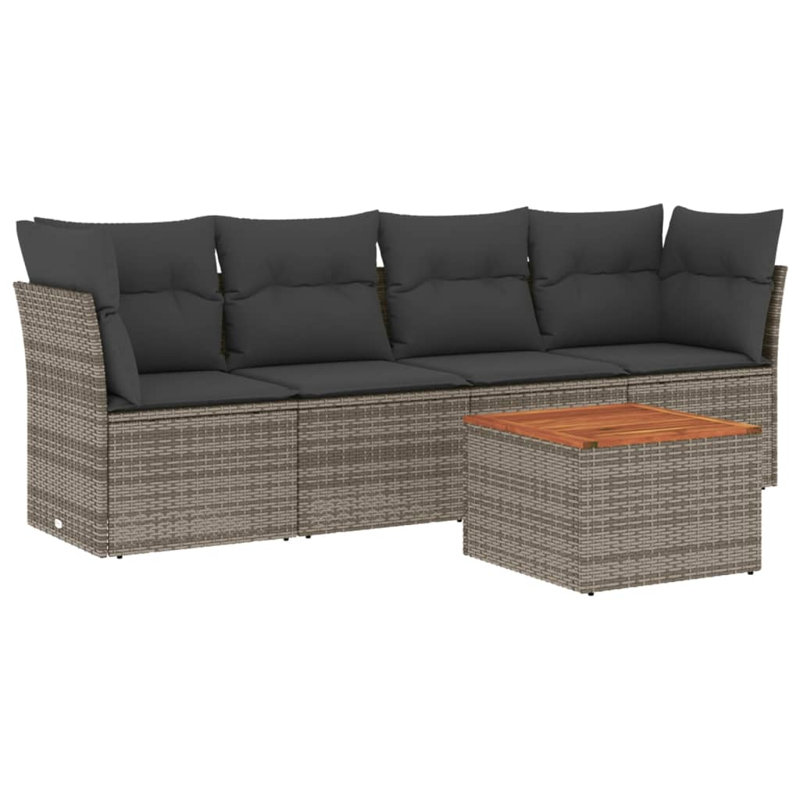 Ensemble de canapé de jardin Vidaxl gris, gris foncé, brun