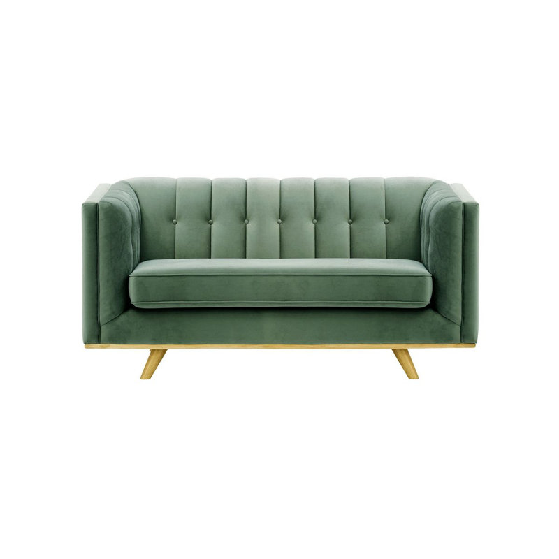 Banisha 2 Seater Velvet Sofa, Green