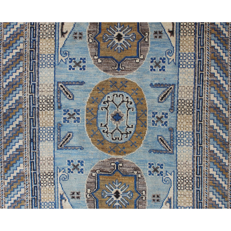 Geometric Hand Knotted 201cm X 303cm Area Rug