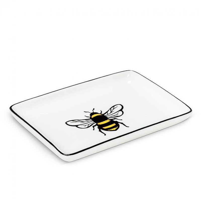 Assiette rectangulaire abeille