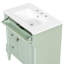 Meuble-lavabo autoportant de 30 po avec lavabo en céramique, structure en bois d'hévéa massif, armoire de rangement avec tiroir rabattable et support de rangement-20873792