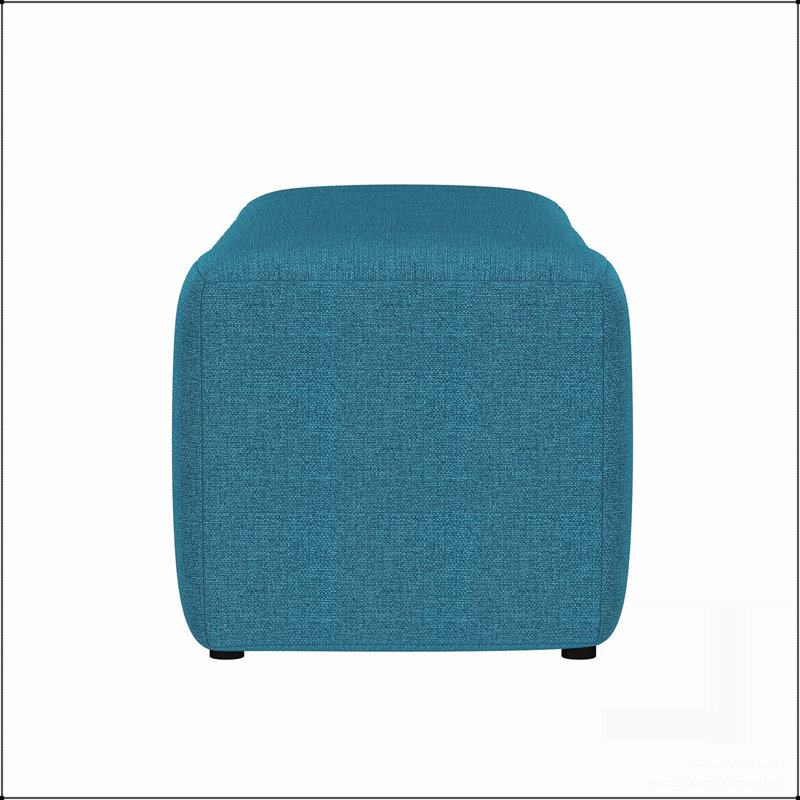 Banc d'appoint rembourré en tissu, Bleu paon