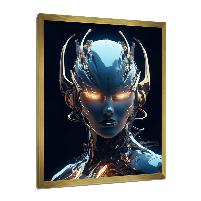 " Robotic Opponent II ", Gold Single Picture Framed, 44" H x 34" W x 1.5" D