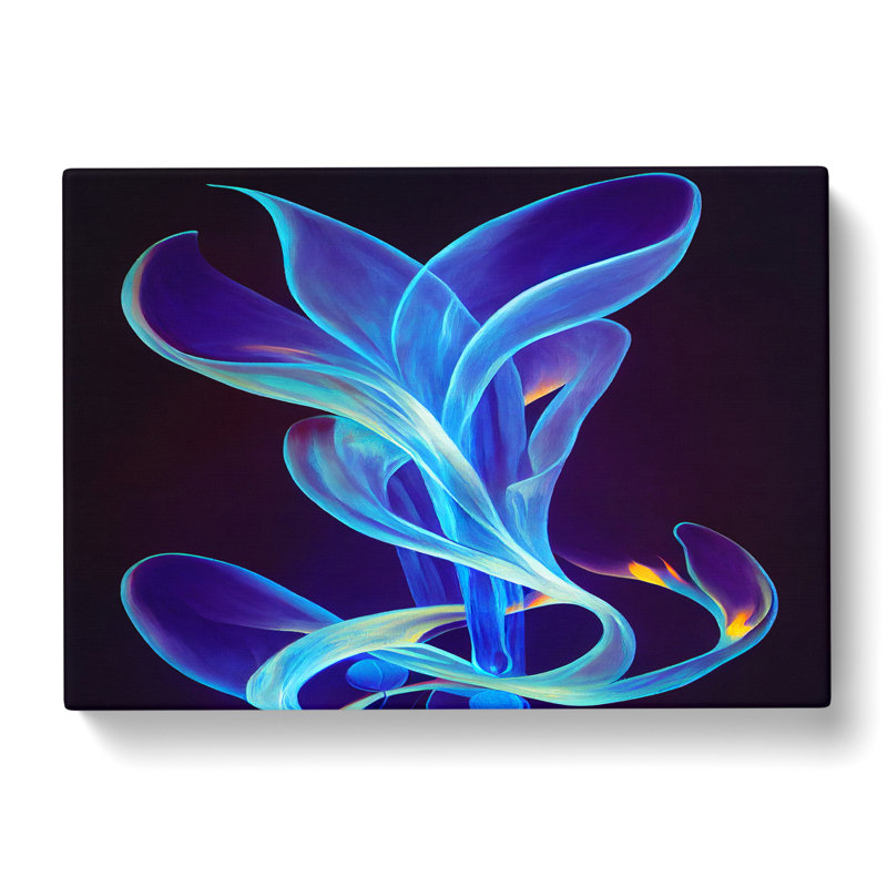 Bluebell Flower Swirl Abstract - Wrapped Canvas, 50cm H x 76cm W x 3cm D