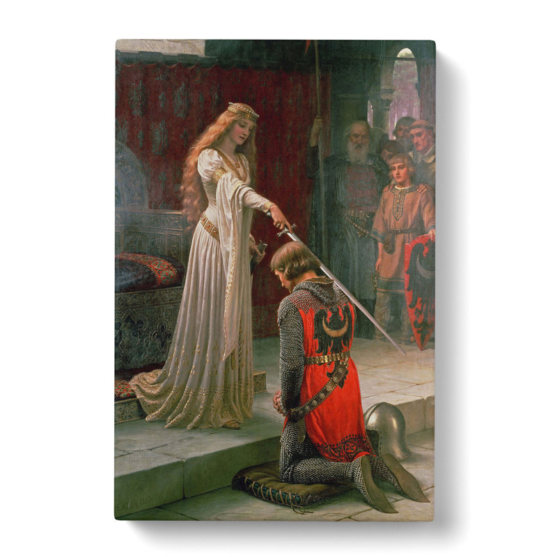 The Accolade by Edmund Leighton - Wrapped Canvas, 40cm H x 35cm W x 3cm D