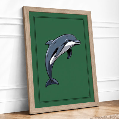 Leaping Dolphin Modern - Framed Print