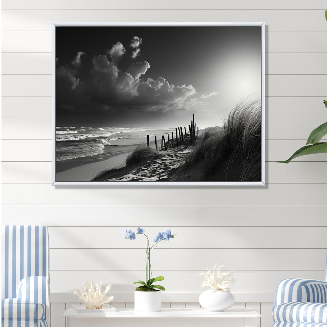 Black And White Beach Scenery II - Coastal Beach Framed Prints Highland Dunes 