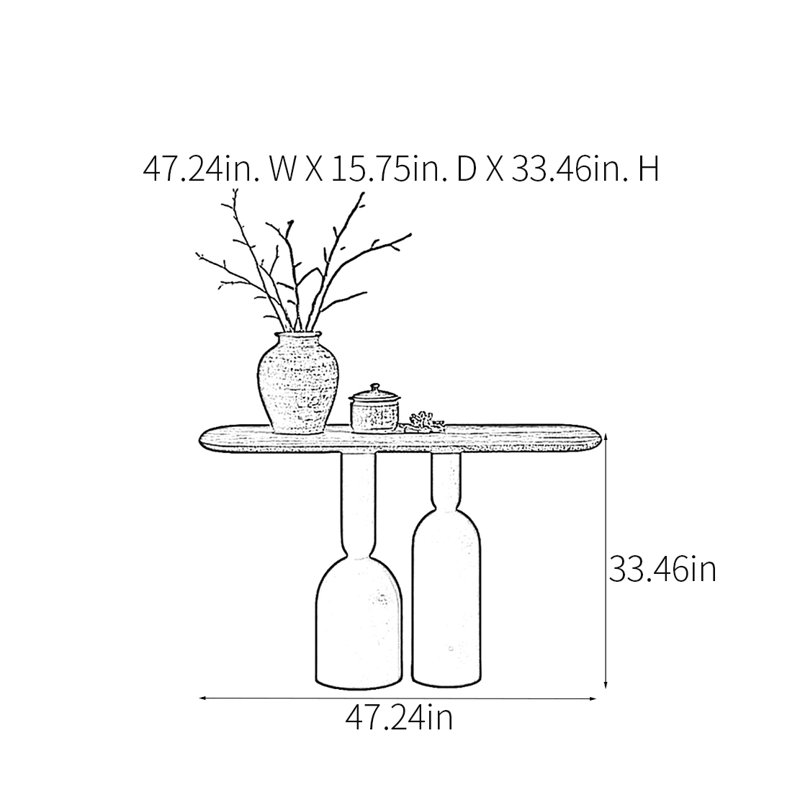 Console Retro Minimalist Art Design, H 33,46 po x l 47,24 po x P 15,75 po