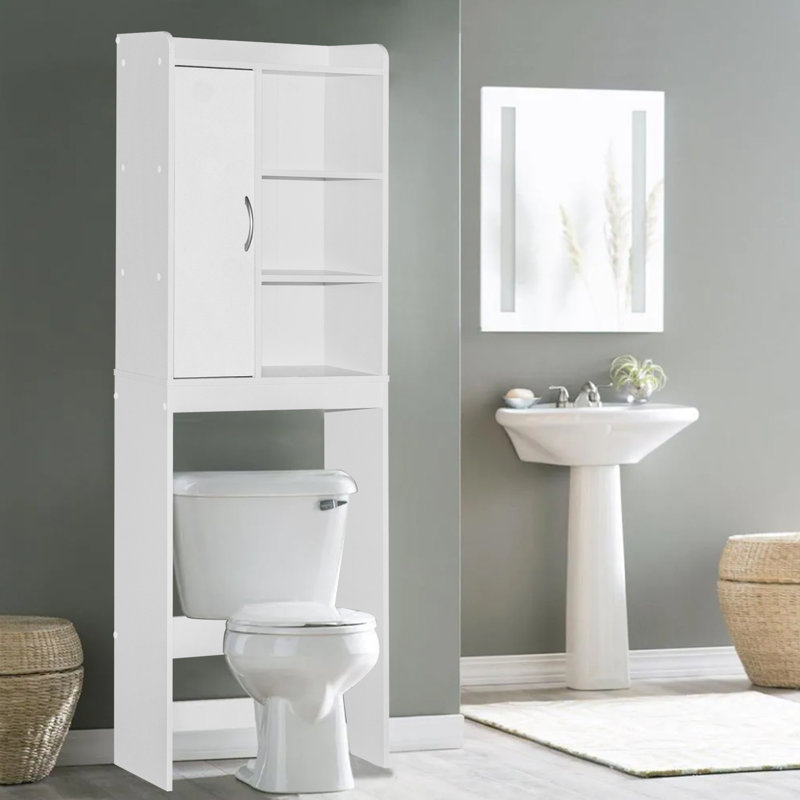 Rangement au-dessus de la toilette l 23,5 po x H 67 po x P 9,45 po Vallu, Blanc