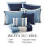 Ensemble de literie bleu marine, courtepointe en microfibre avec coussins décoratifs, style traditionnel
