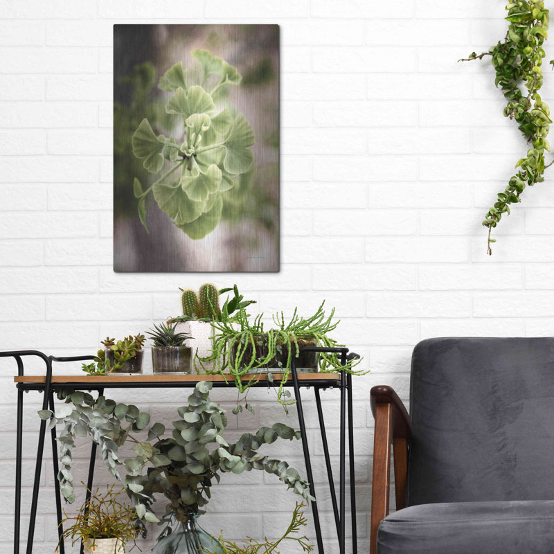 Red Barrel Studio® «Sprouting Ginkgo II» par Debra Van Swearingen, art mural en métal, H 16 po x l 12 po