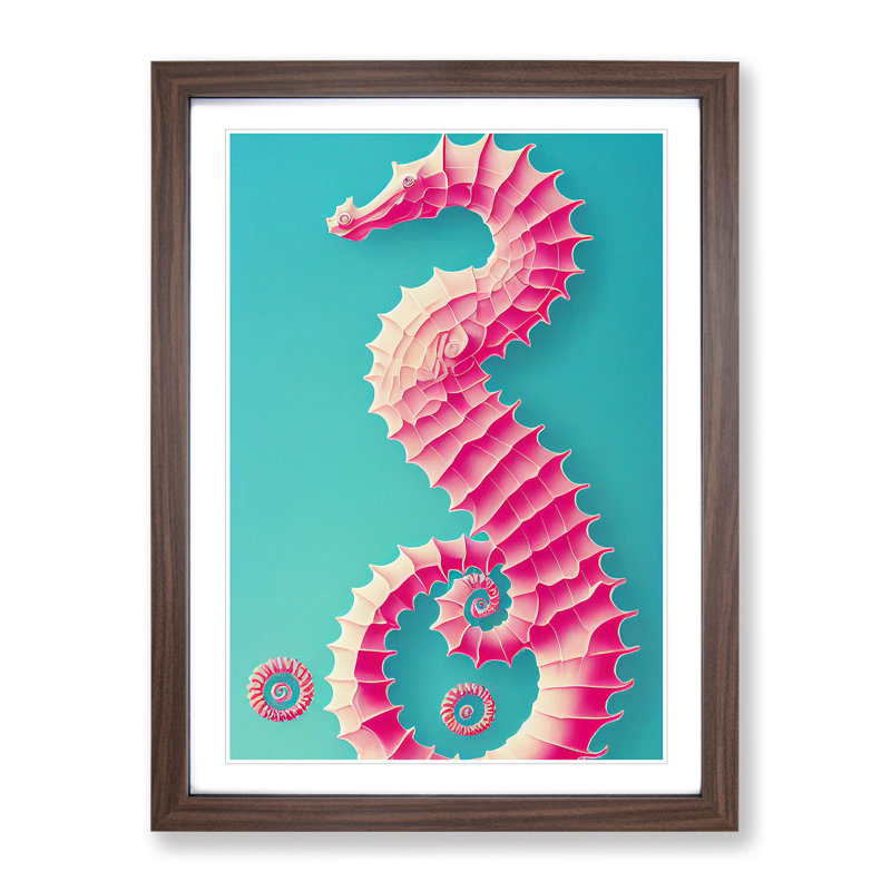 XV1022-2721X Mesmerising Seahorse - Single Picture Frame Print, 64cm H x 46cm W, Brown