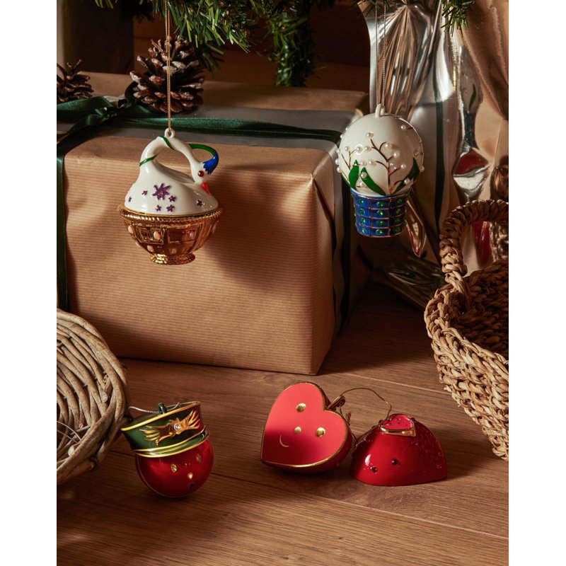 Cuore E Cuora 2.95'' Porcelain Hanging Figurine Ornament