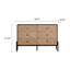 Buffet 48,21 "Mid-Century à 6 tiroirs - Bois massif et panneau de fibres à densité moyenne 3D