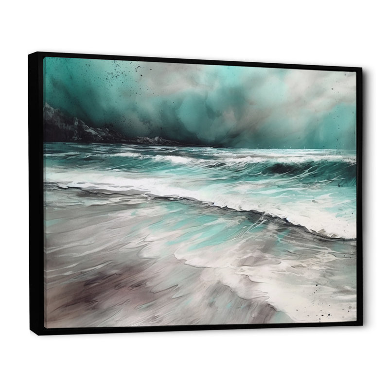 «Coastal Waves I», reproduction sur toile, H 34 po x l 44 po x P 1,5 po, Cadre flottant noir