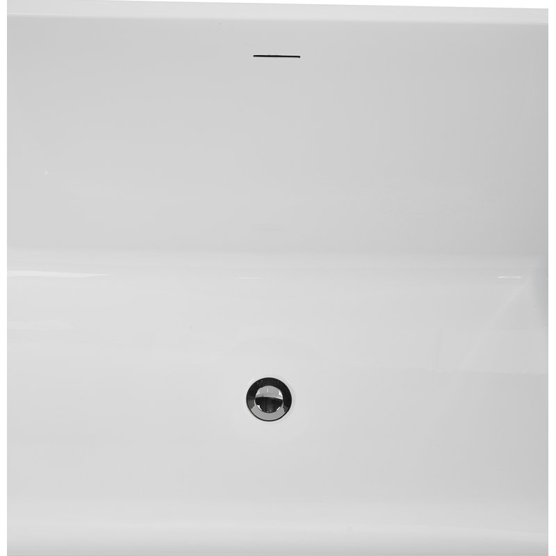 Baignoire autoportante 59 "avec drain interne Streamline, Chrome poli