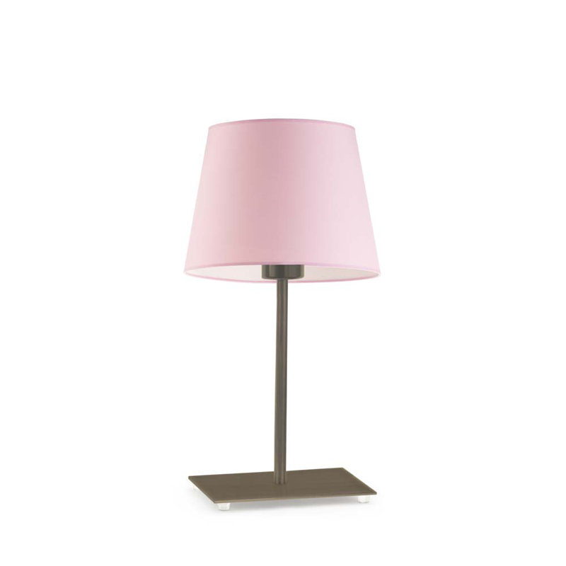 Asaun Metal Table Lamp, Antique Gold, Light Pink