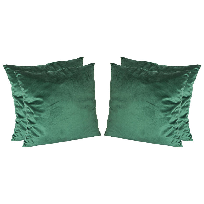 Square Scatter Cushion with Filling, Green