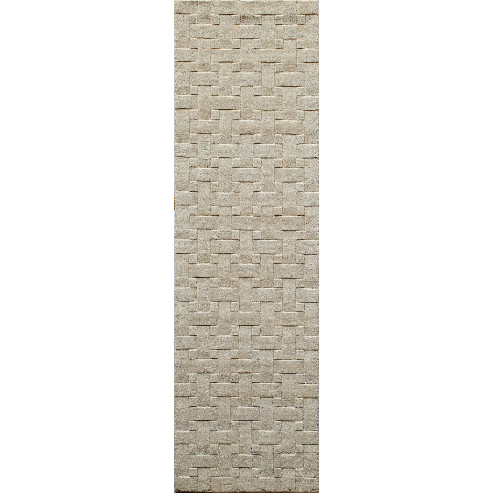 Carissa Hand Tufted Wool Ivory Rug, Runner 2'3" x 8'