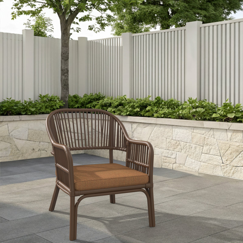 Amala Sunbrella® Outdoor Dining Seat Cushion, Canvas Teak