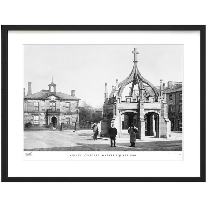 Kirkby Lonsdale, Market Square 1908 by Francis Frith - Single Picture Frame Print, 40cm H x 50cm W x 2.3cm D