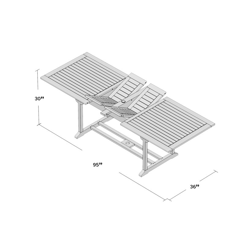 Java Teak Twin Butterfly Leaf Teak Extension Table