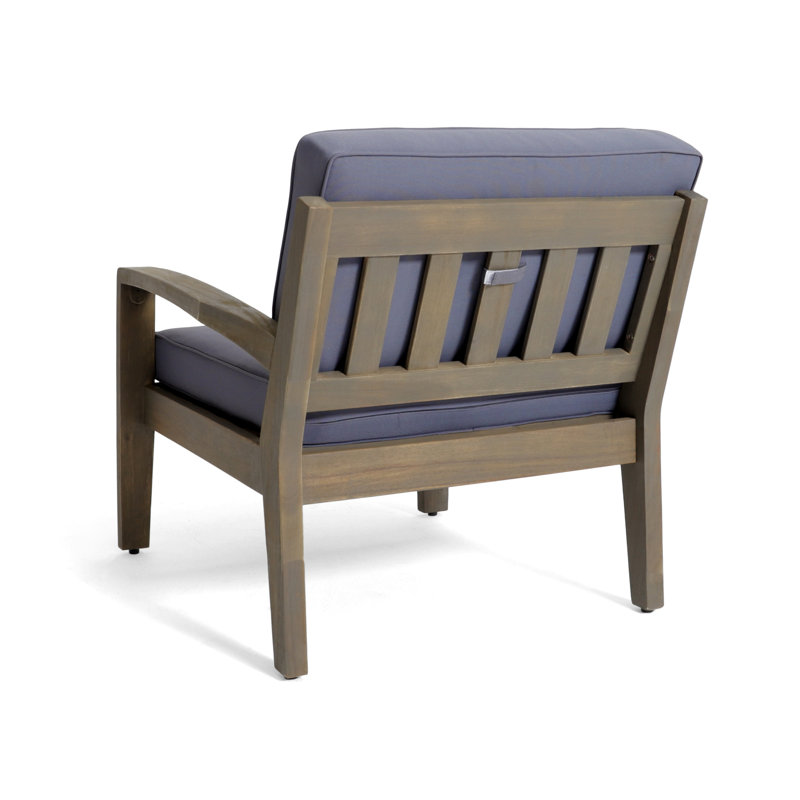 Canapé modulaire d'extérieur en bois en forme de L - Structure et coussins gris avec table charmante