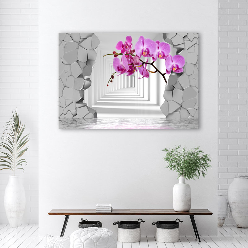 Orchid Abstract 3D - No Frame Print on Canvas