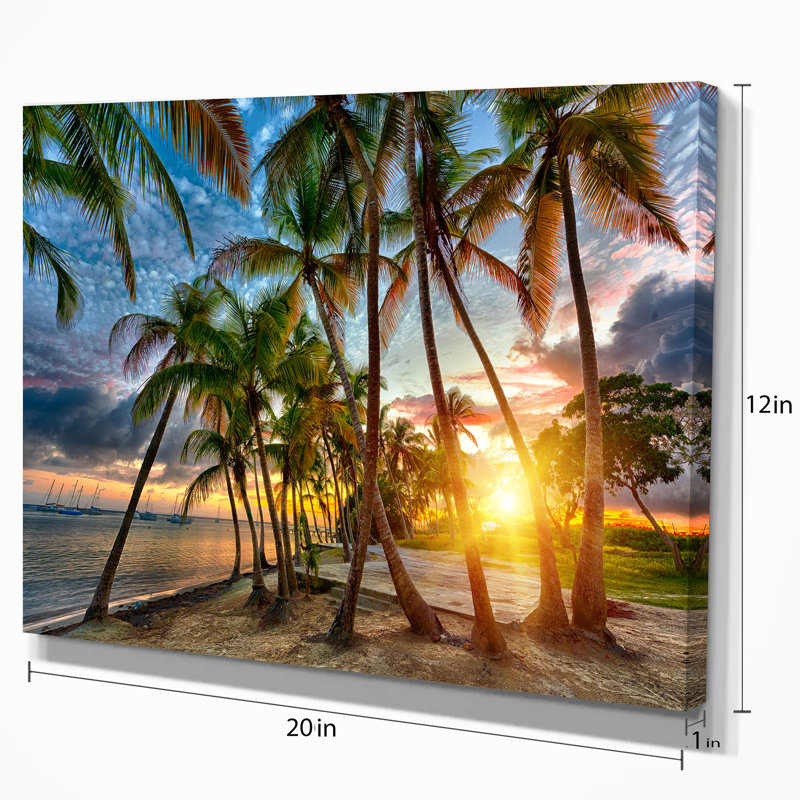 Cocotier-impression d’art graphique sur toile tendue, H 20 po x l 20 po x P 1 po